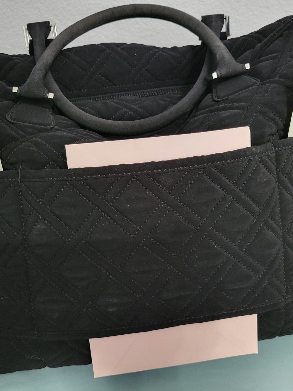 Black Quilted Travel Weekender Bag - Picture 8 of 16